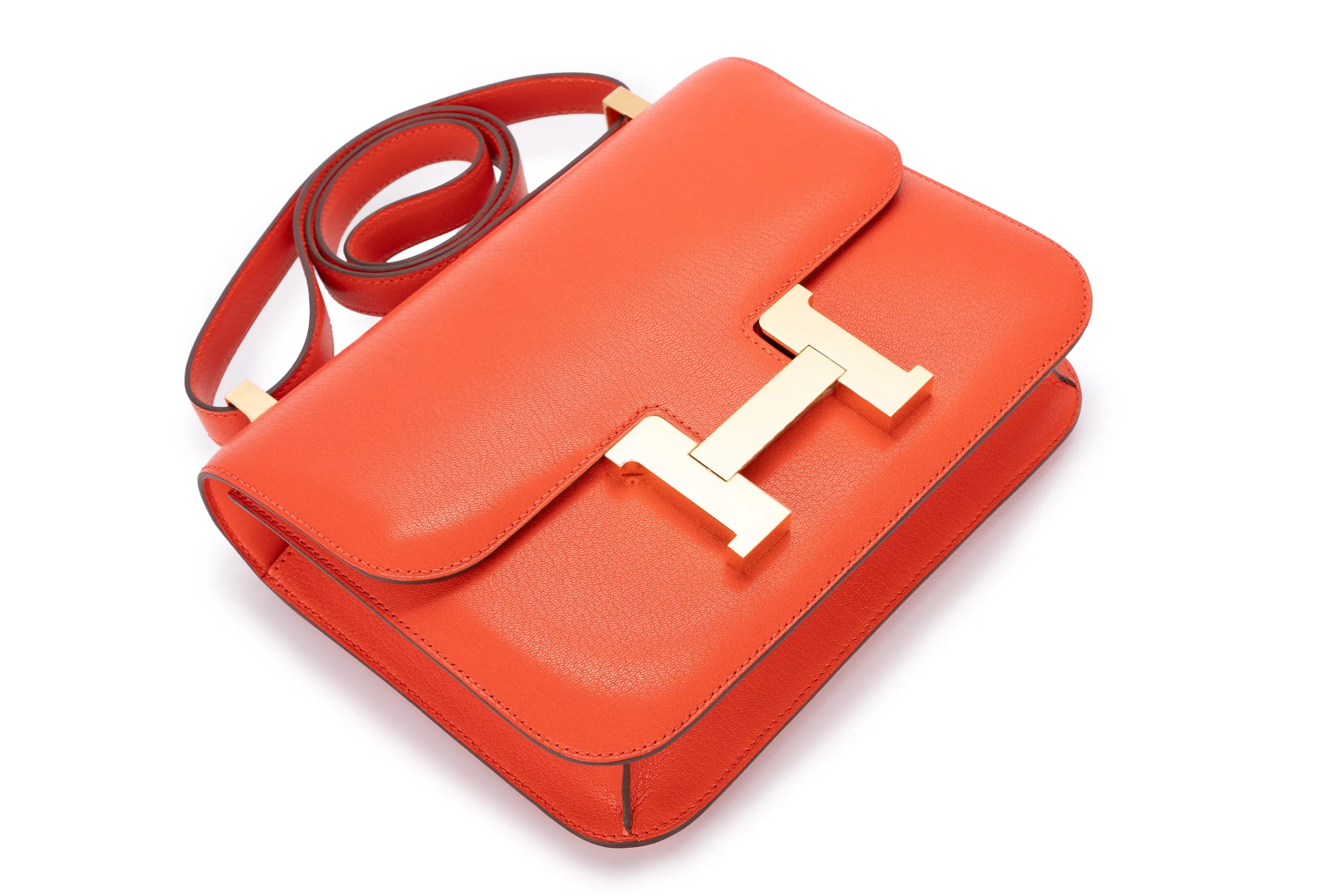 Hermès Constance 24 Chamkila Chevre Capucine GHW