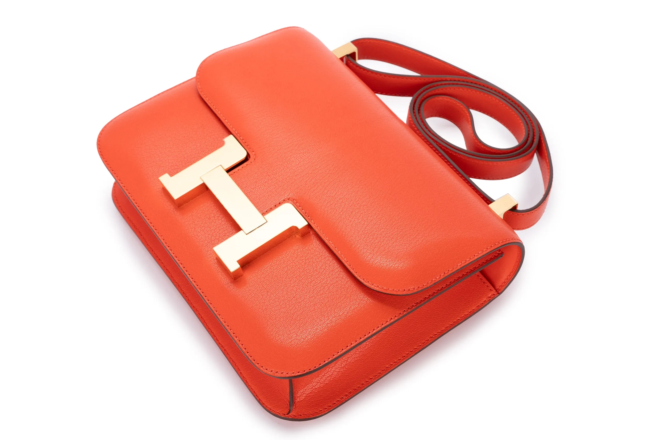 Hermès Constance 24 Chamkila Chevre Capucine GHW