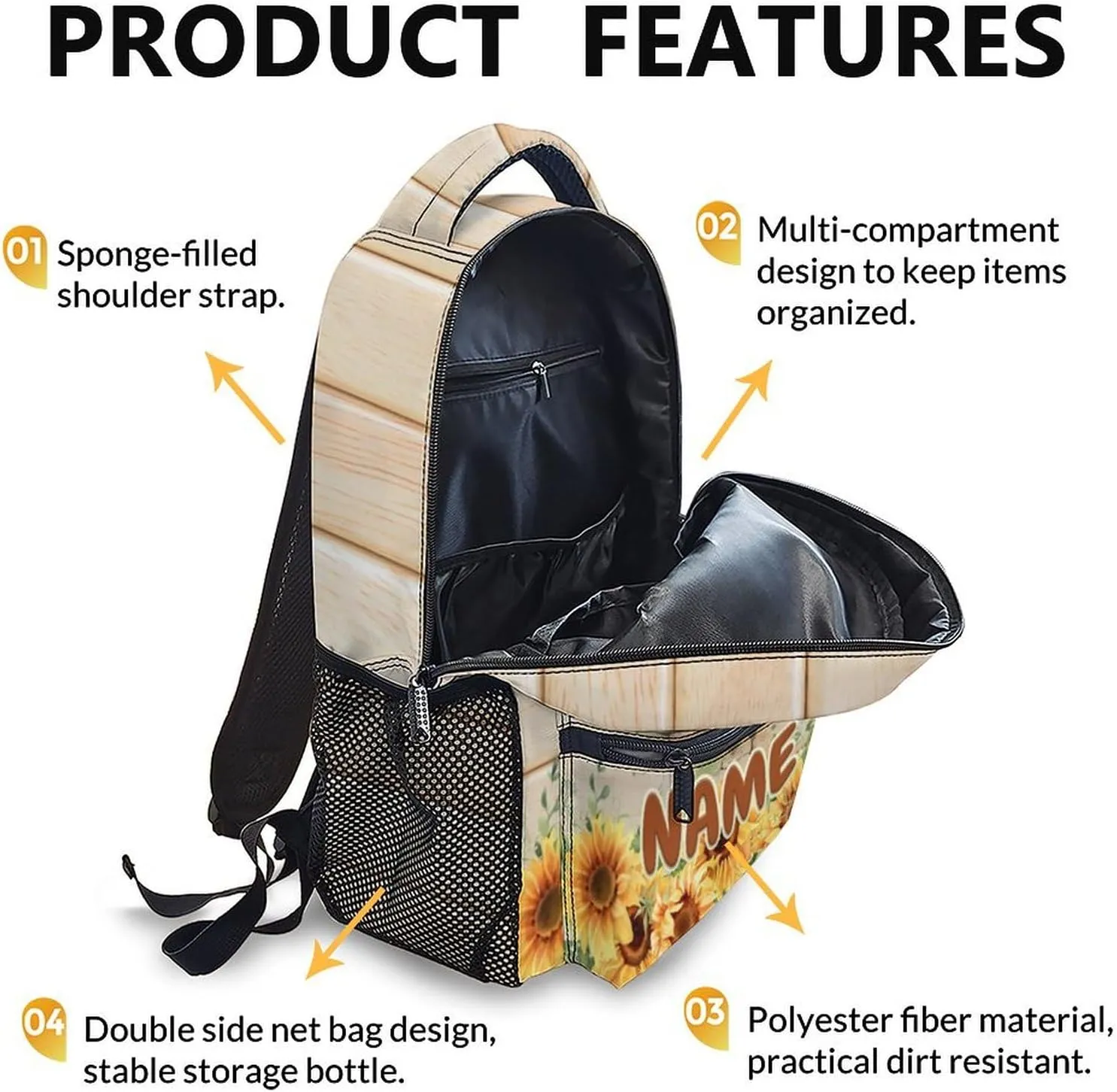 Kids Backpack, Custom Cute Deer Backpack for Boys Girls 6-8, 17 Inch Animal Themed Bookbag for School Hiking Camping