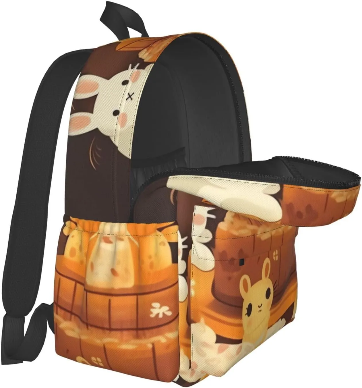 Laptop Backpack for Men Women Lightweight Backpack Bunny and Cake Casual Daypack with Bottle Side Pockets