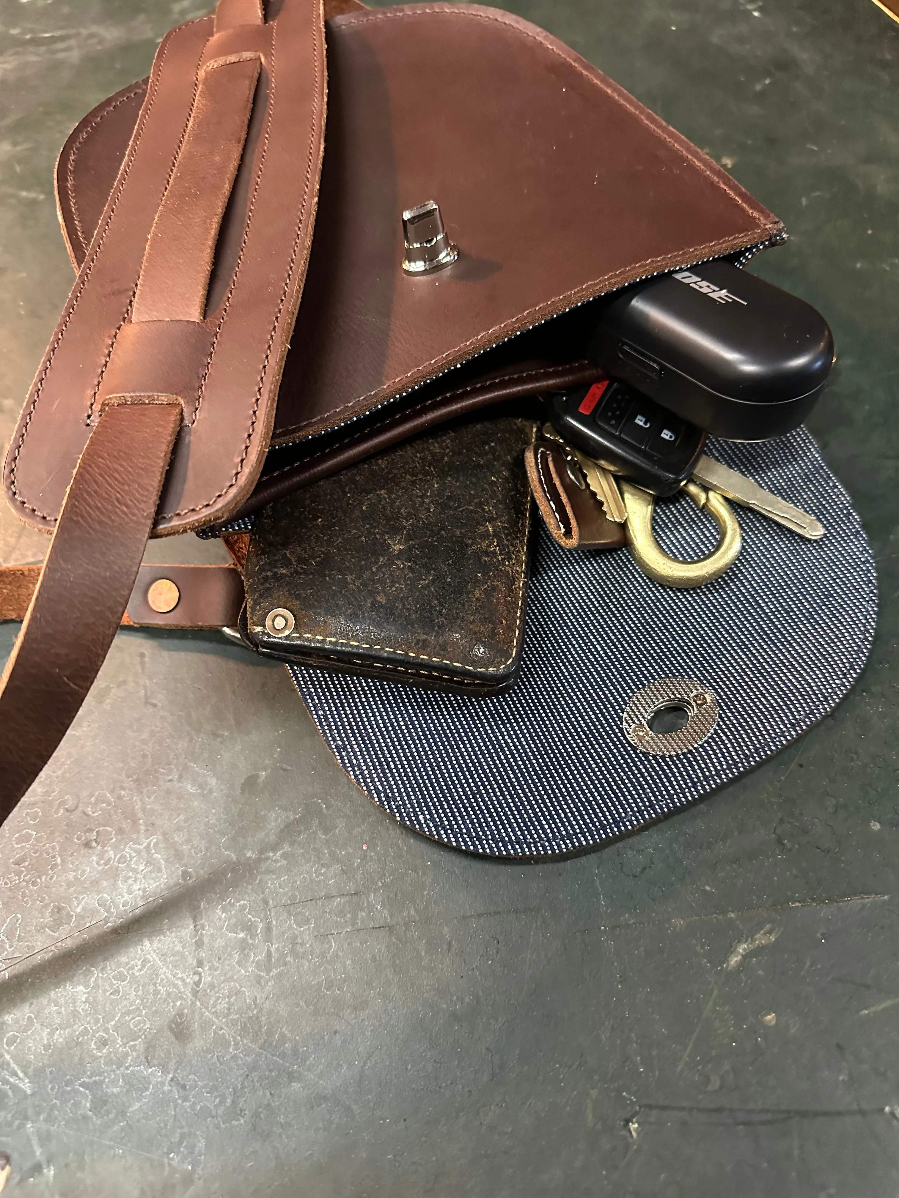 Leather crossbody Transit bag