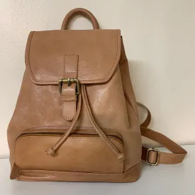 LEATHER HANDBAG CAMEL COLOURED URBAN BACKPACK