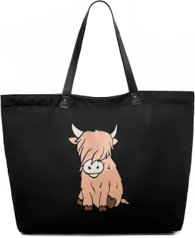 LEMEDE 30L Zip Grocery Bag - WYSIWYG,Minimalist Style Tote Bag,Wide Handheld to Reduce Shoulder Pressure,Gift for women