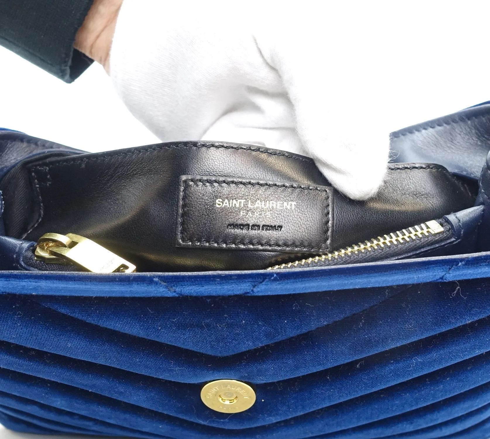 Loulou Matalasse Chevron Velvet Small Bag