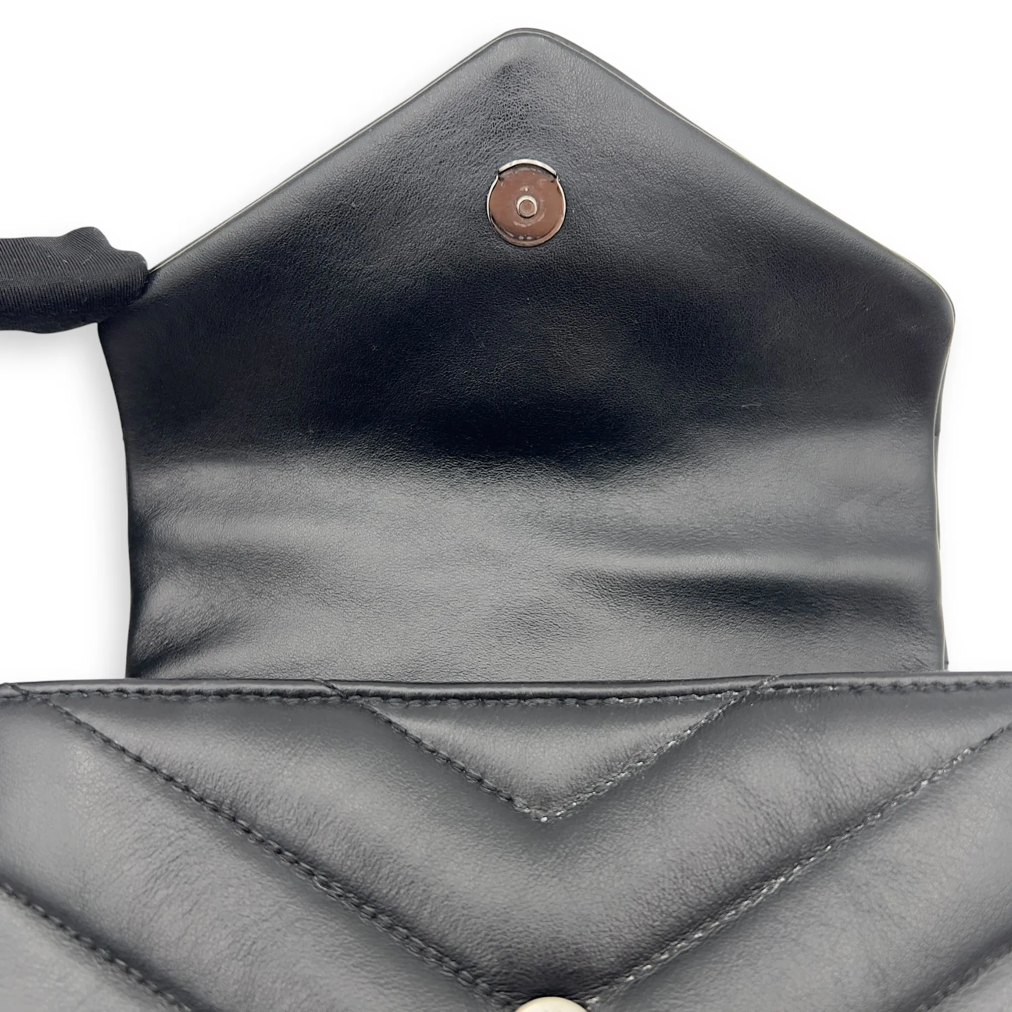 Loulou Shoulder Bag Black in Calfskin, Acetate hardware