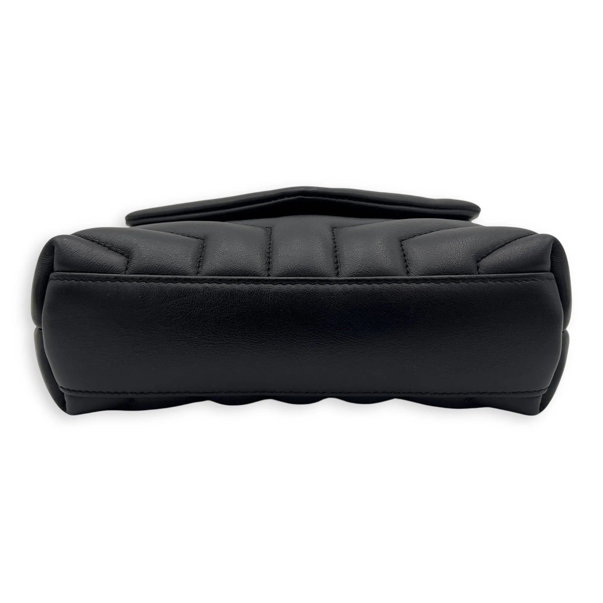 Loulou Shoulder Bag Black in Calfskin, Acetate hardware