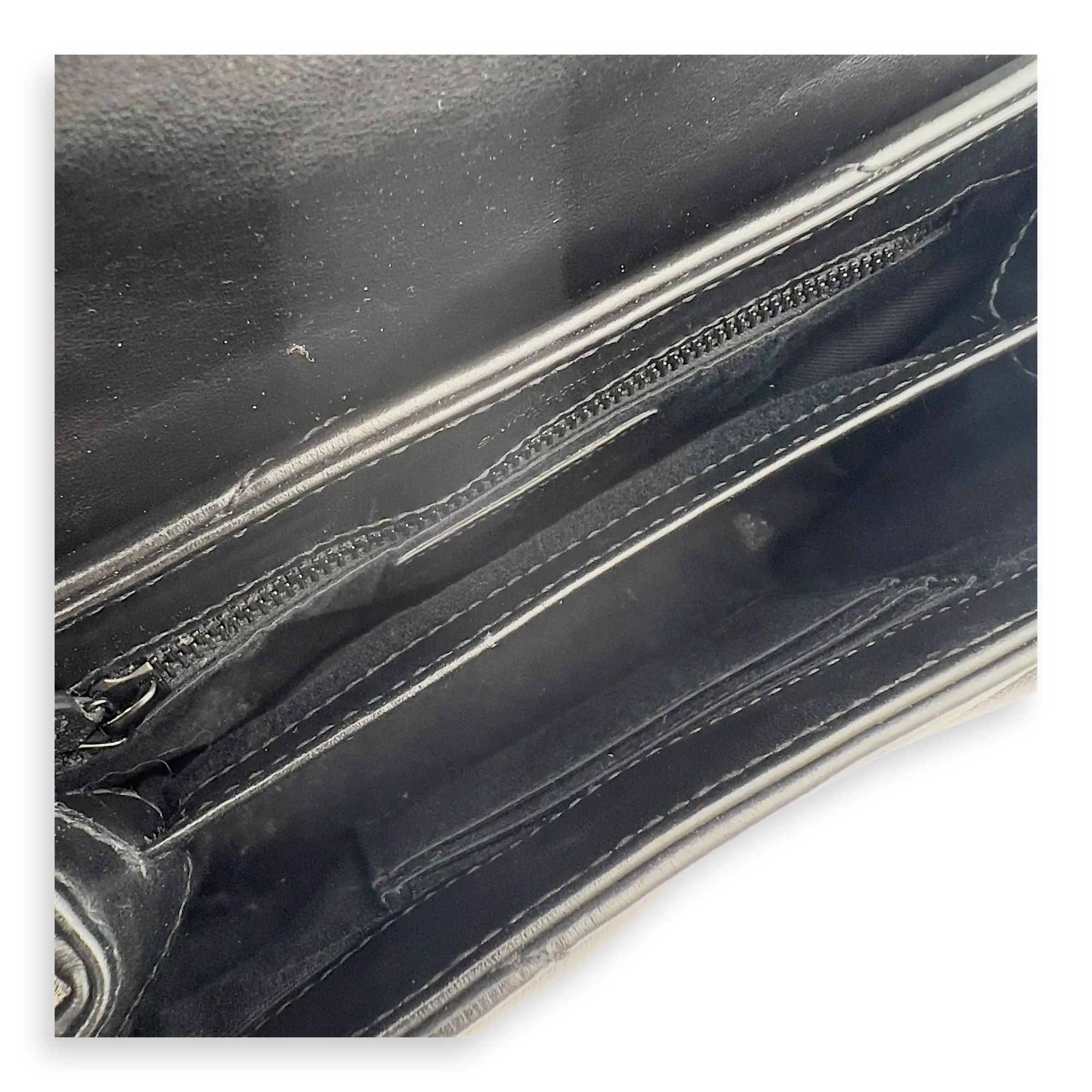 Loulou Shoulder Bag Black in Calfskin, Acetate hardware