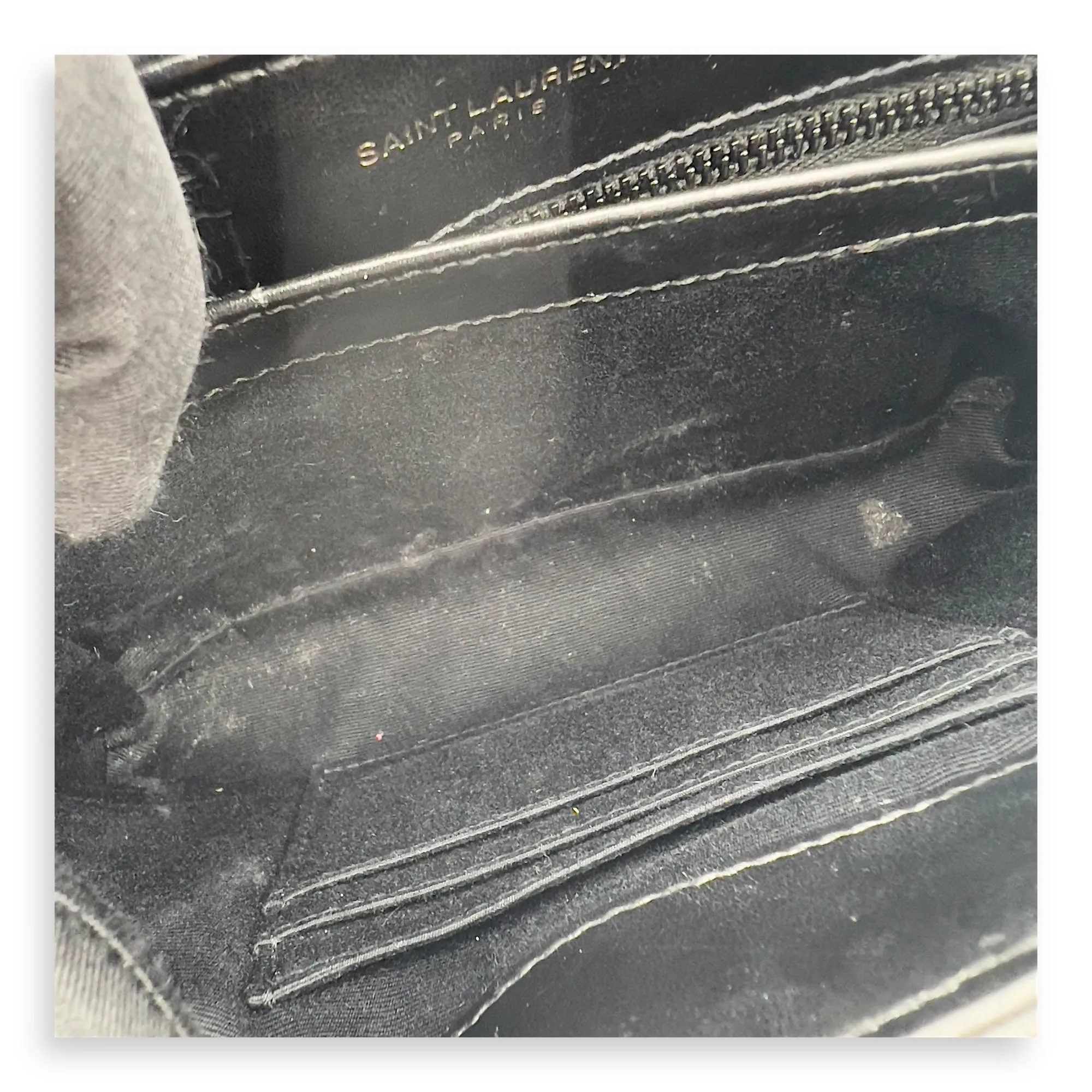 Loulou Shoulder Bag Black in Calfskin, Acetate hardware