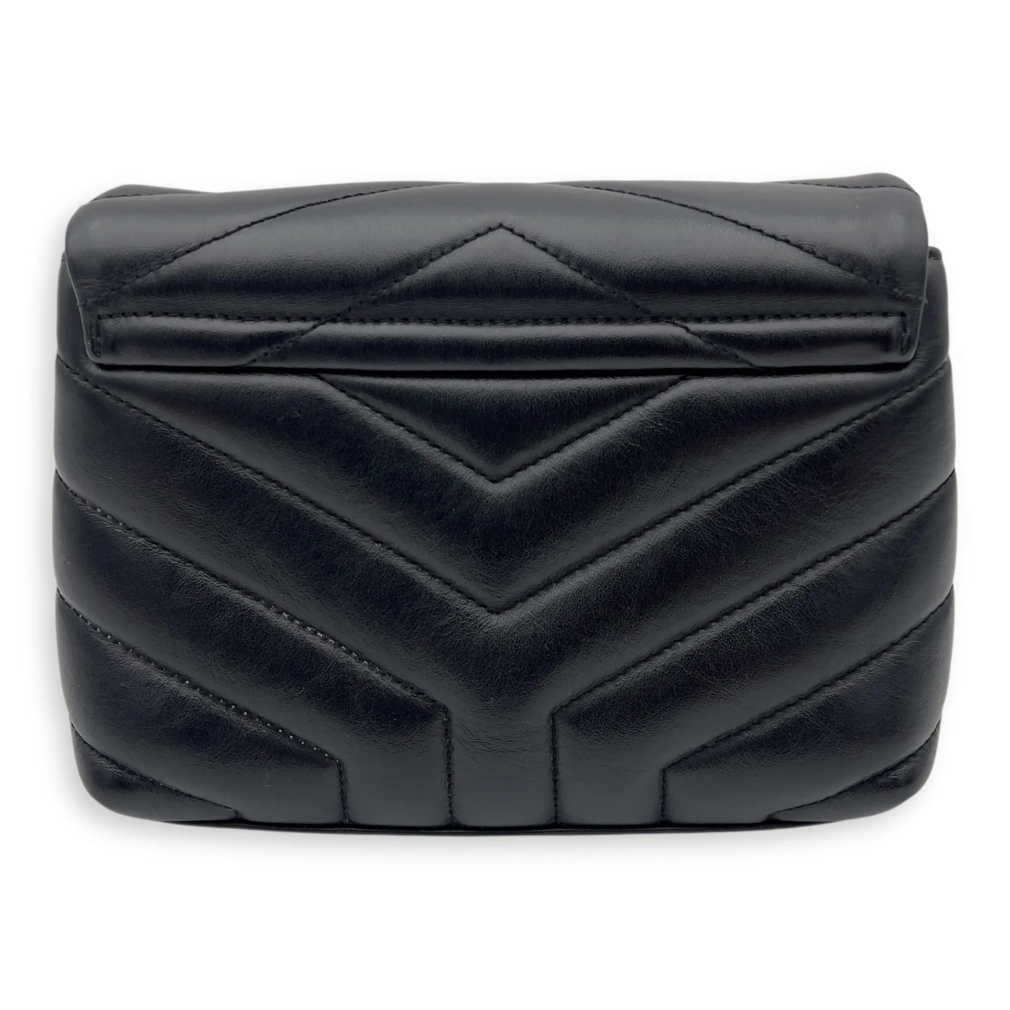 Loulou Shoulder Bag Black in Calfskin, Acetate hardware