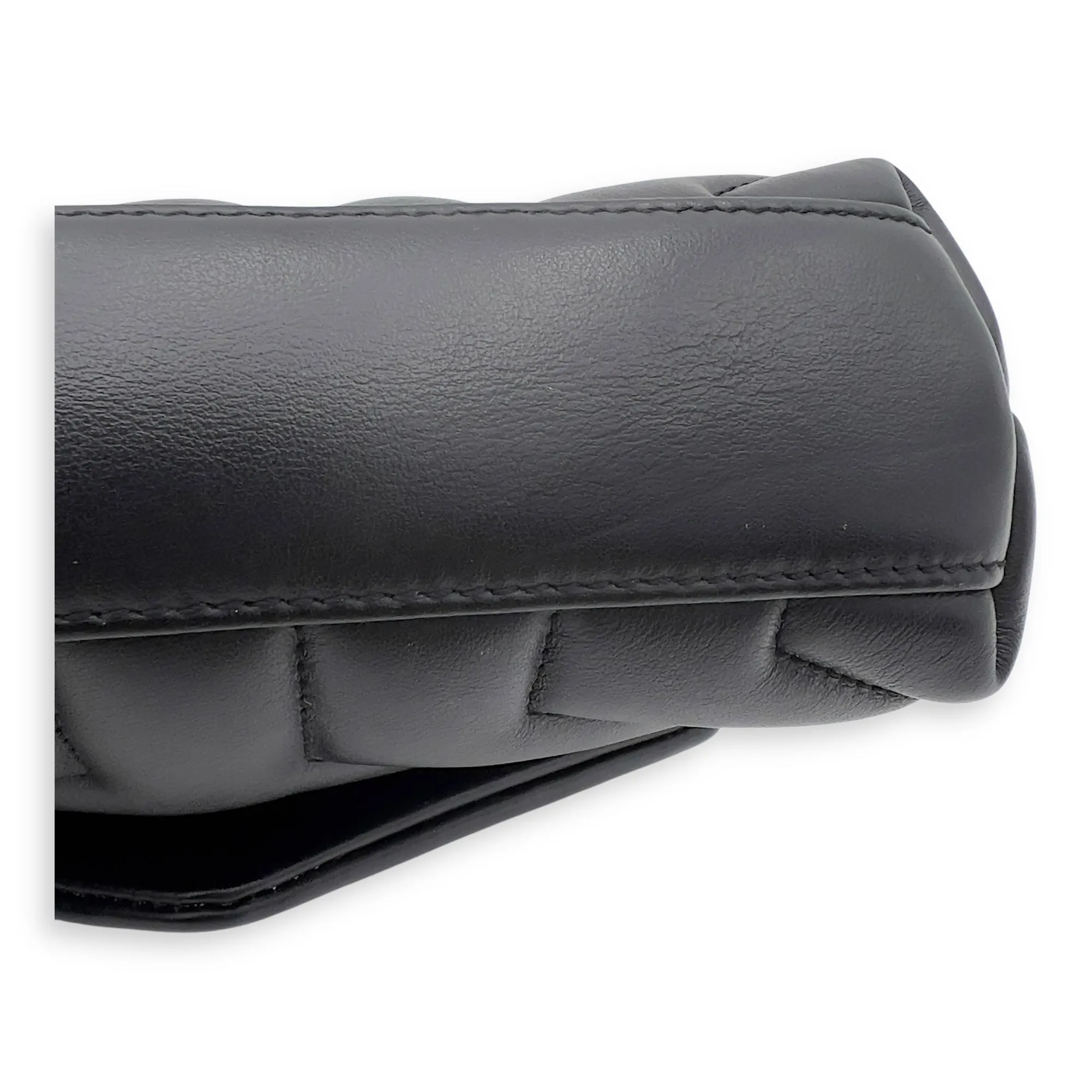 Loulou Shoulder Bag Black in Calfskin, Acetate hardware