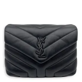 Loulou Shoulder Bag Black in Calfskin, Acetate hardware