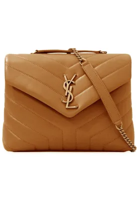 LOULOU SMALL FLAP BAG NATURAL DARK/GOLD