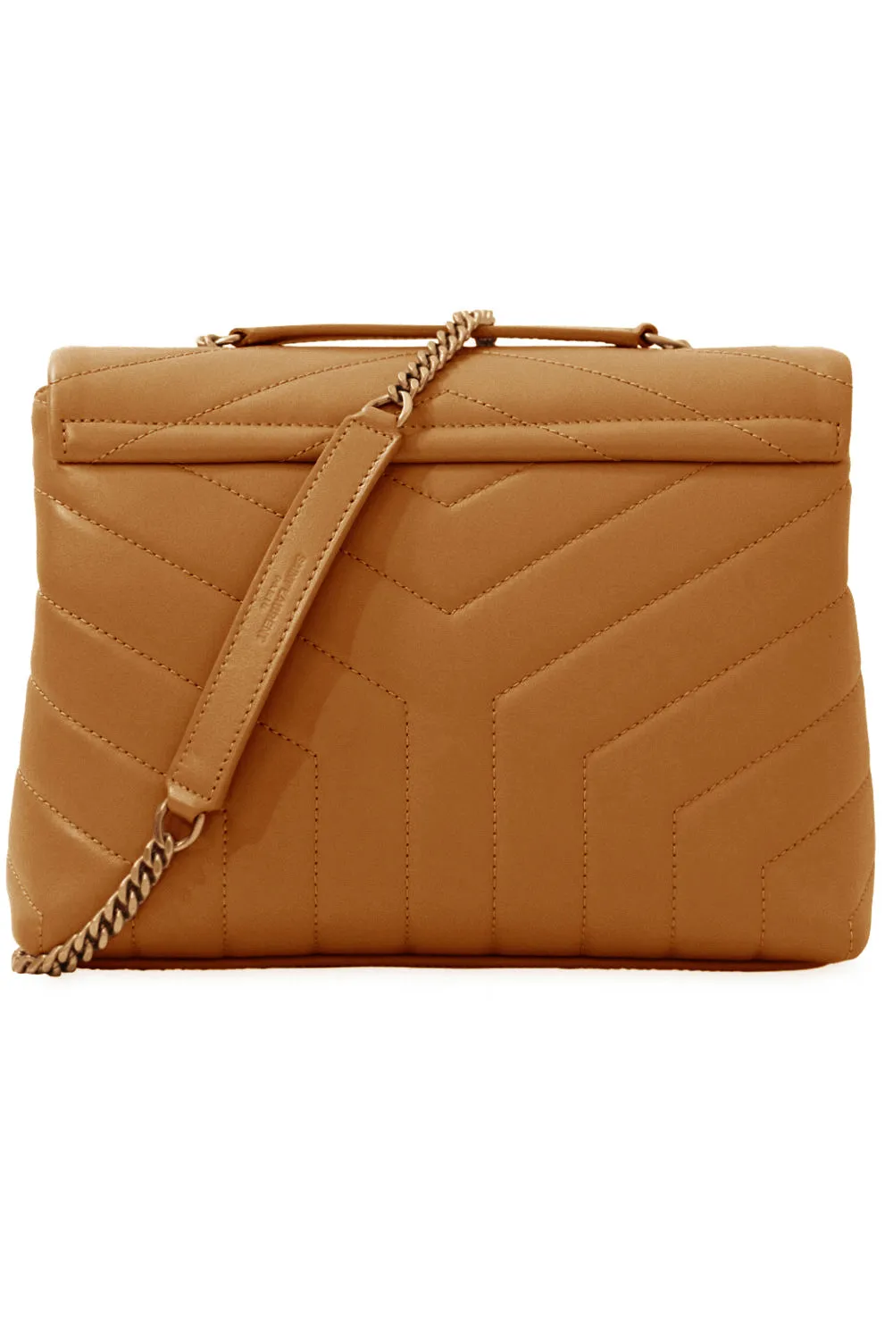 LOULOU SMALL FLAP BAG NATURAL DARK/GOLD