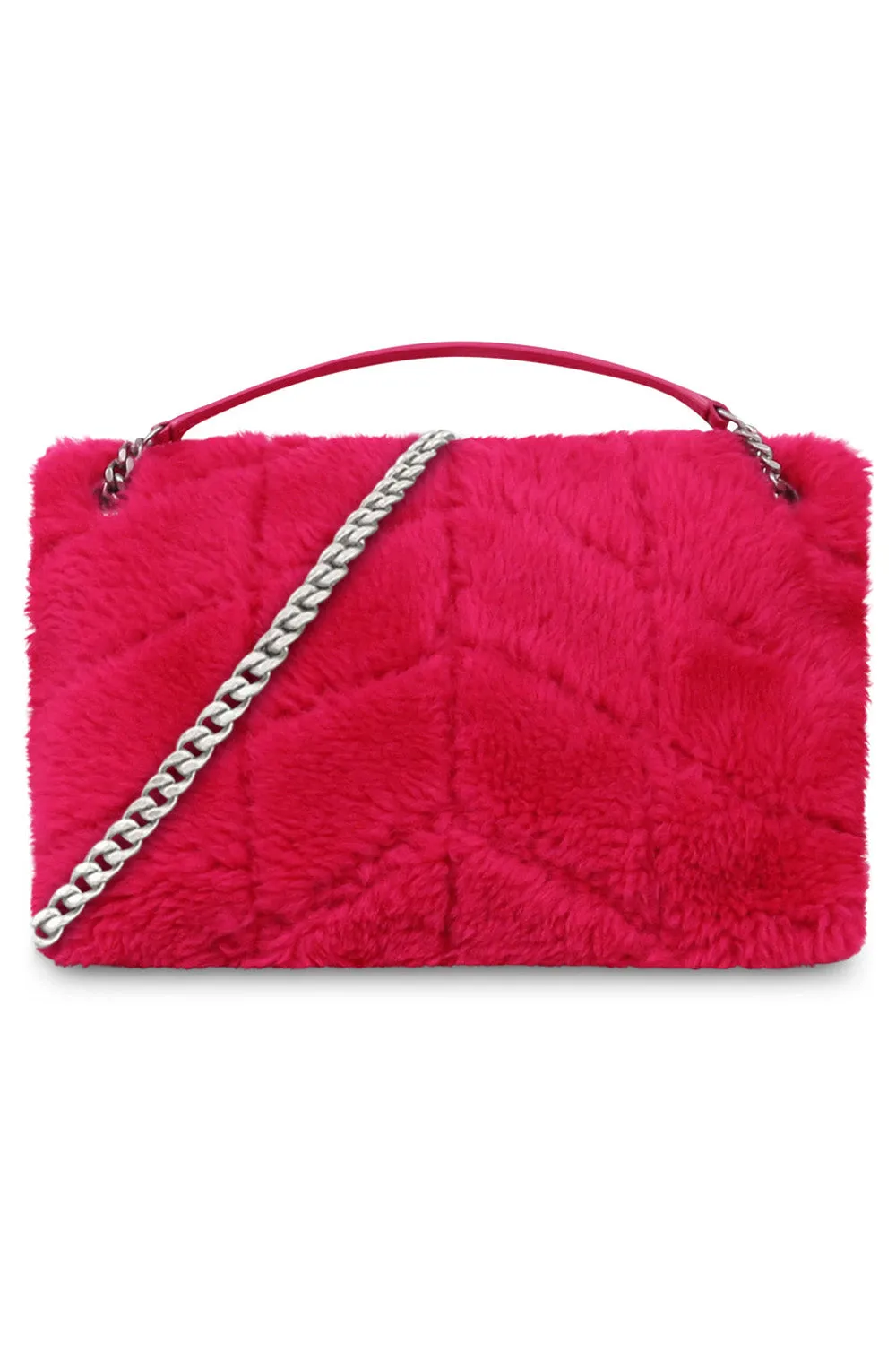 LOULOU SMALL SHEARLING PUFFER BAG | FUSCHIA