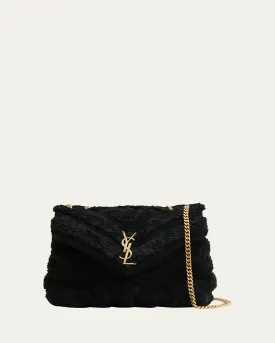 Loulou Small YSL Shearling Shoulder Bag