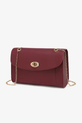 Maroon Chain Small Square Bag - S22 - WHB0043