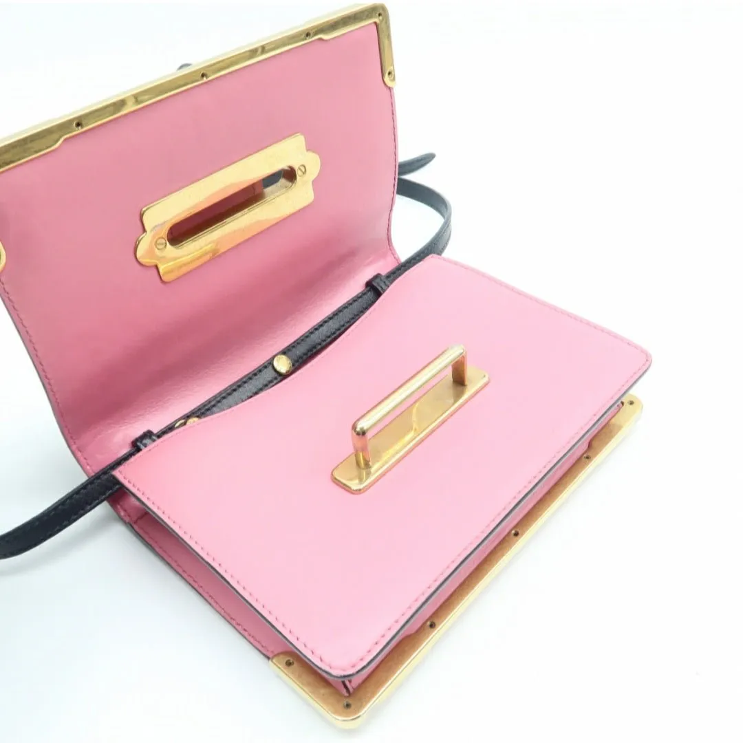 Prada Cahier Black & Pink Leather Shoulder Bag