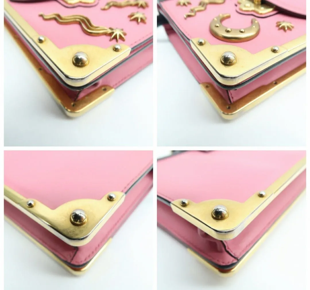 Prada Cahier Black & Pink Leather Shoulder Bag