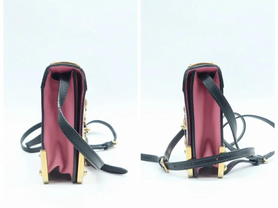 Prada Cahier Black & Pink Leather Shoulder Bag
