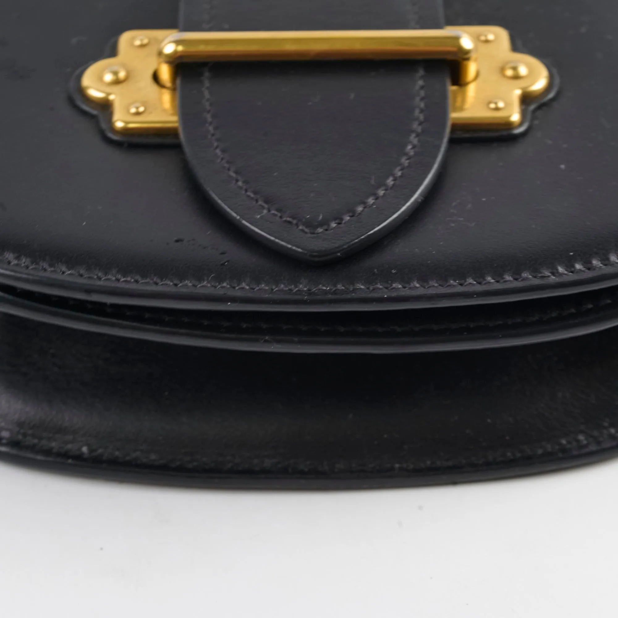 Prada Cahier Curved Crossbody Bag Black