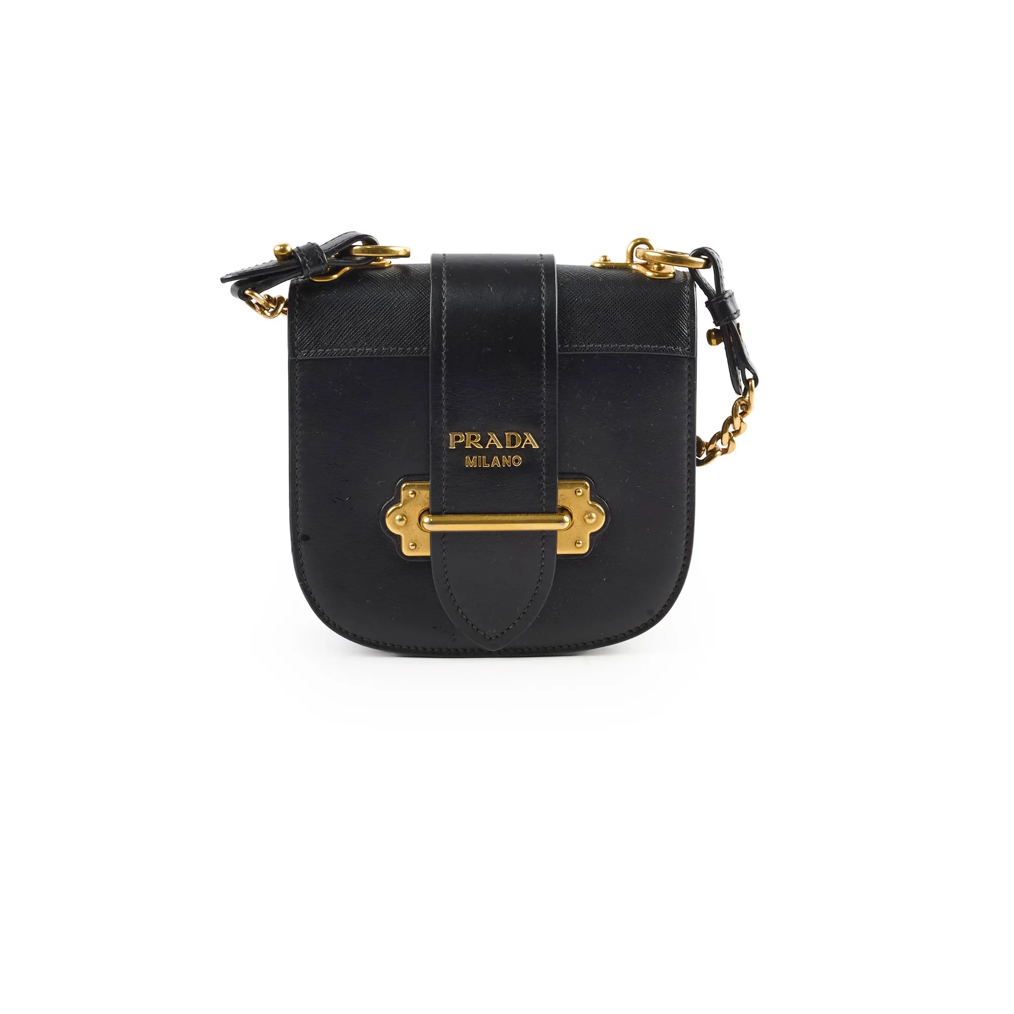 Prada Cahier Curved Crossbody Bag Black