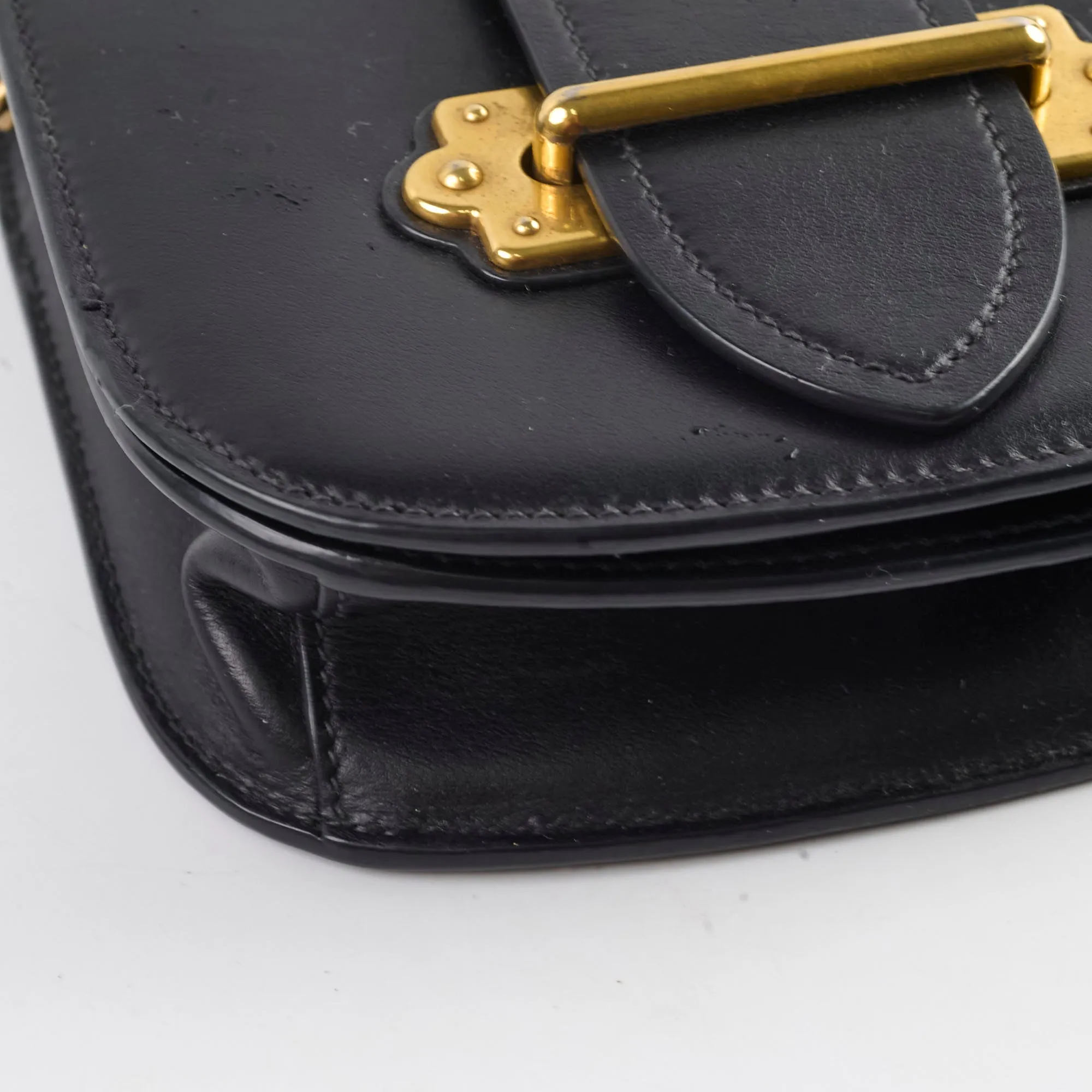 Prada Cahier Curved Crossbody Bag Black
