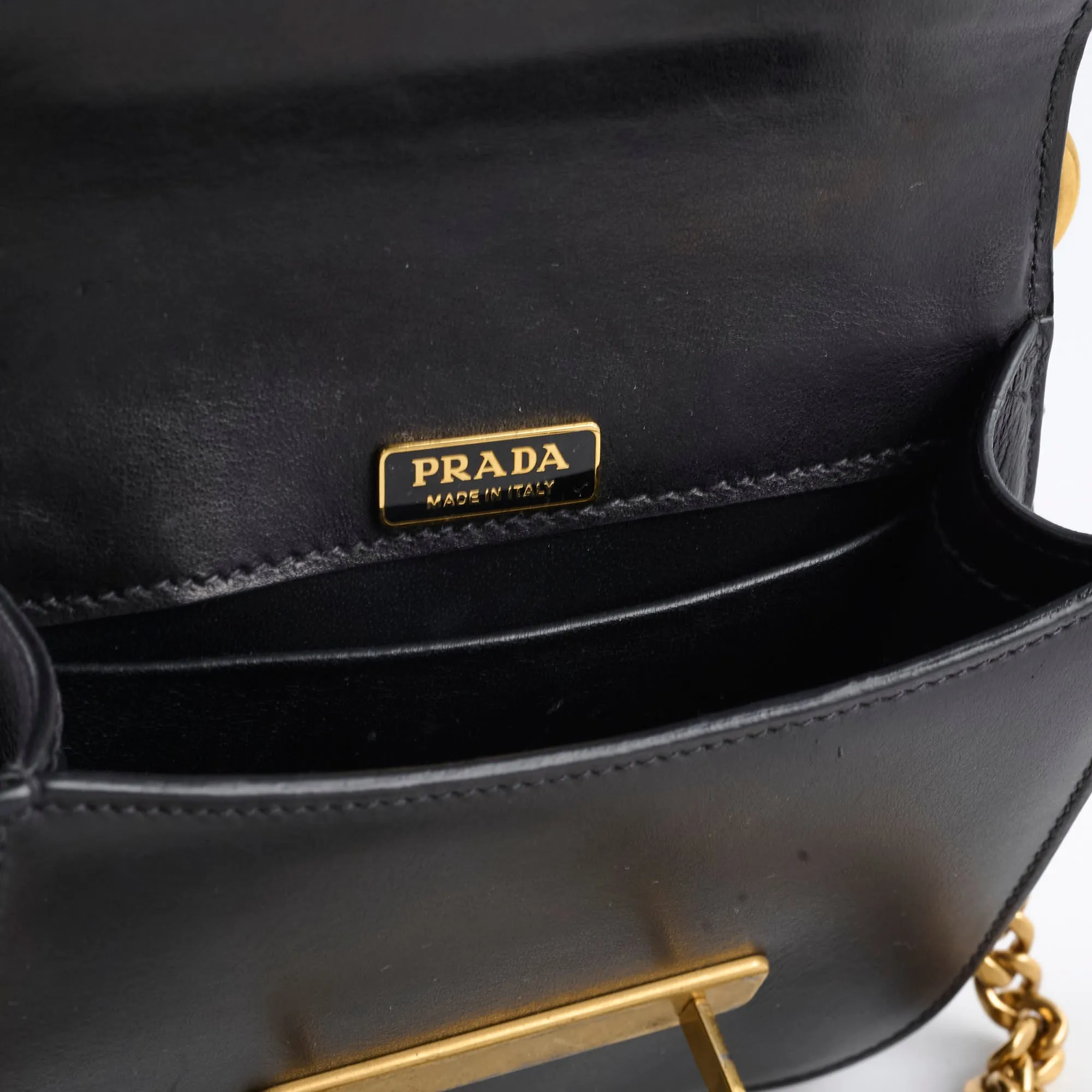 Prada Cahier Curved Crossbody Bag Black