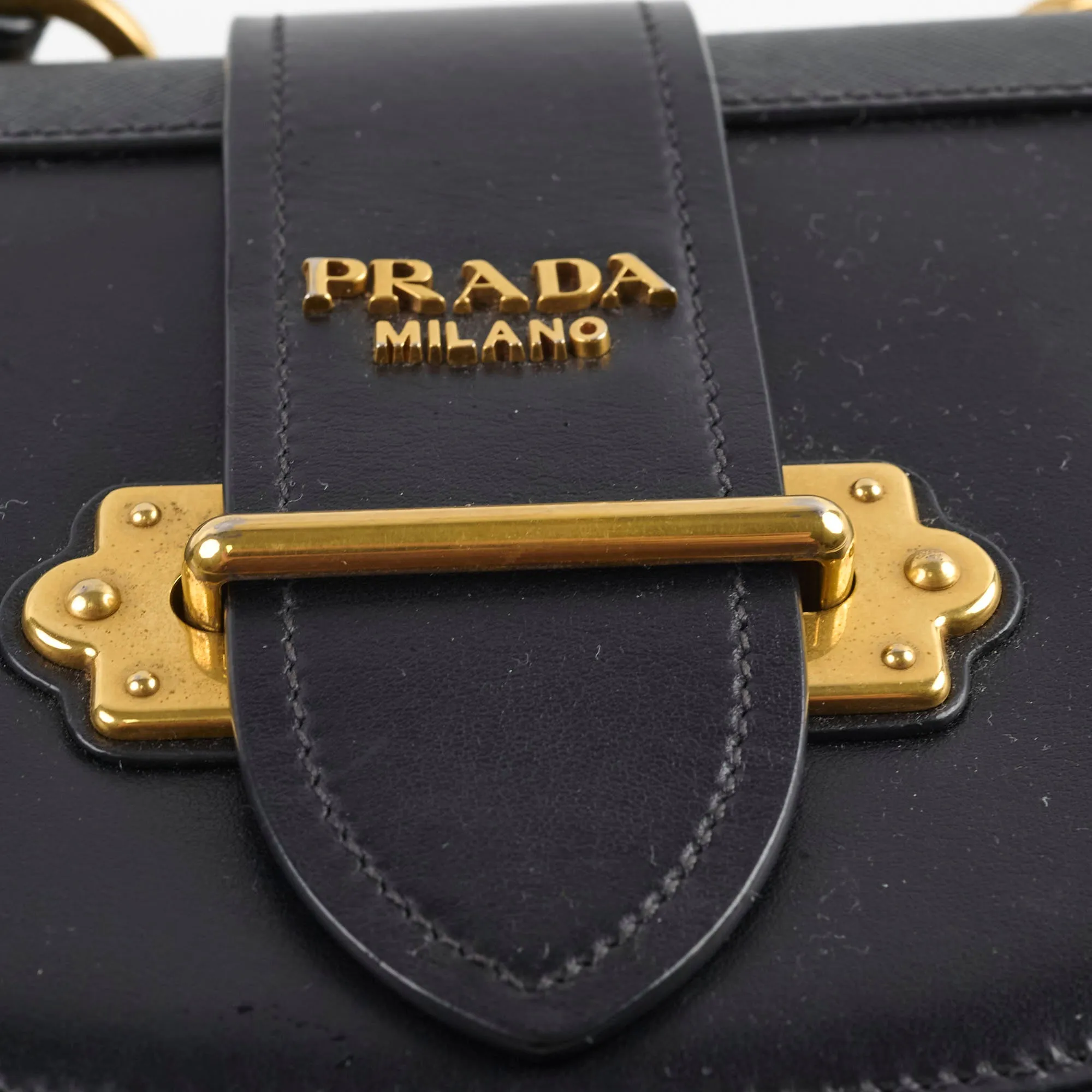 Prada Cahier Curved Crossbody Bag Black