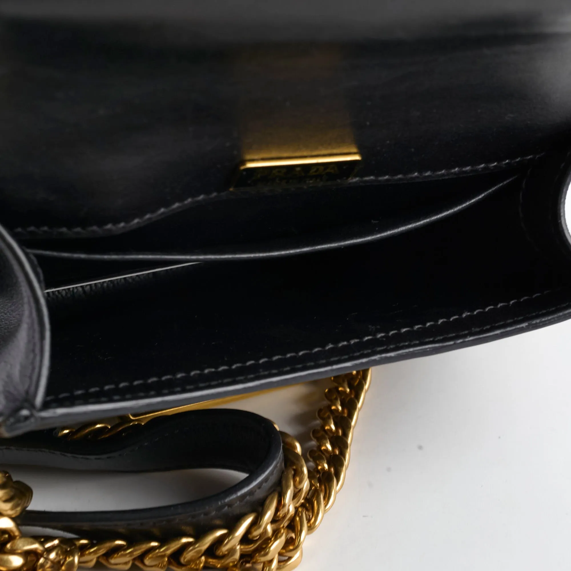 Prada Cahier Curved Crossbody Bag Black