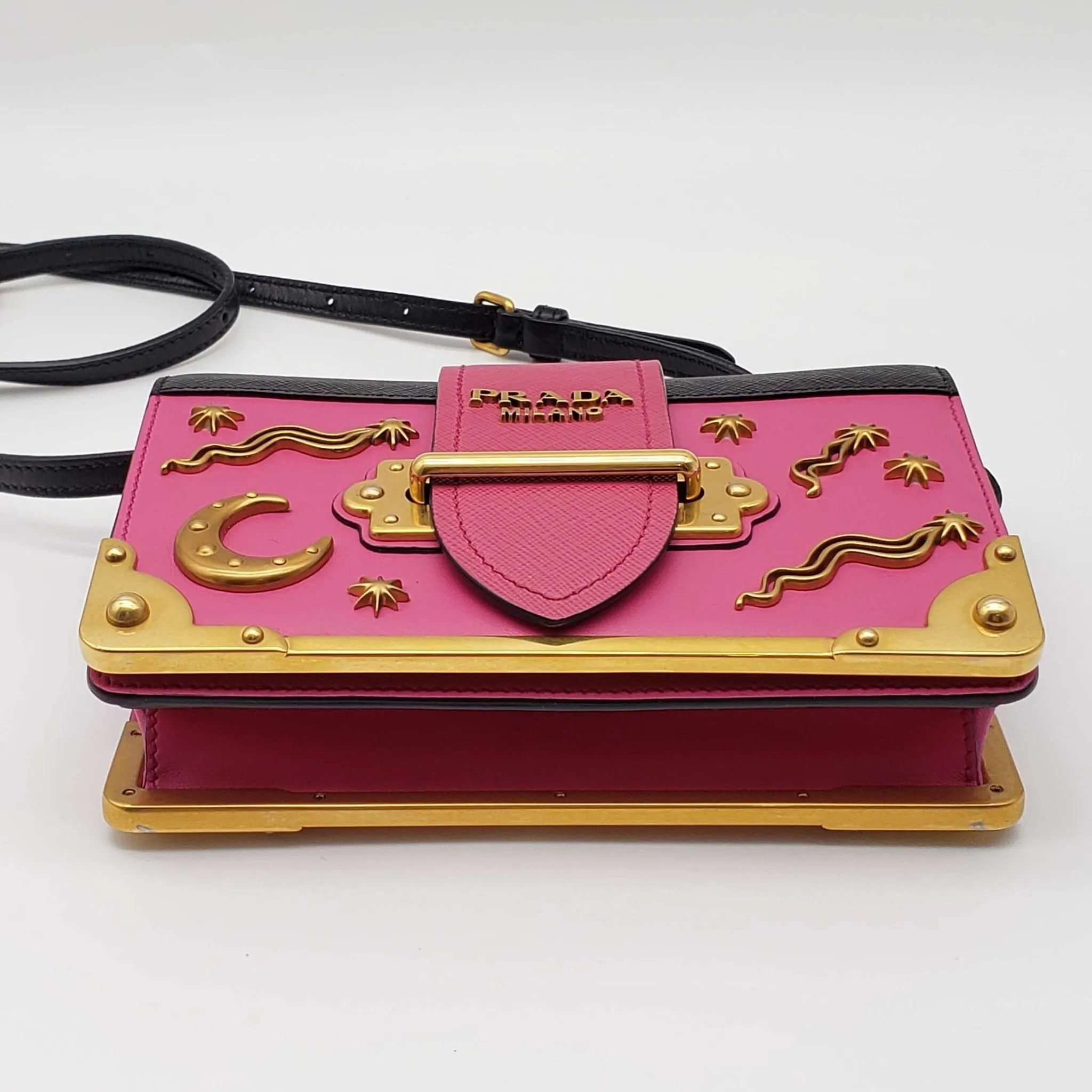 Prada Cahier Leather Shoulder Bag