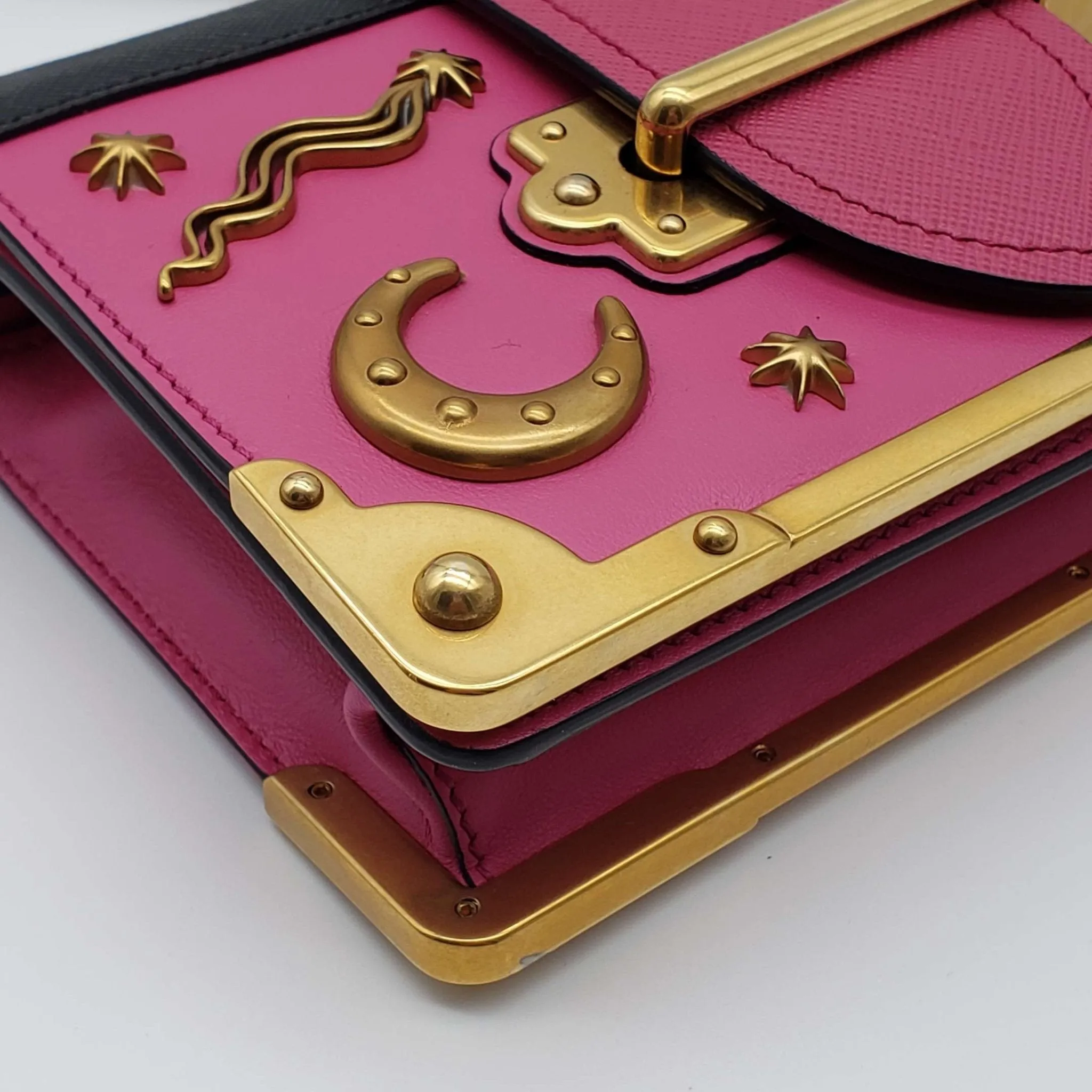 Prada Cahier Leather Shoulder Bag