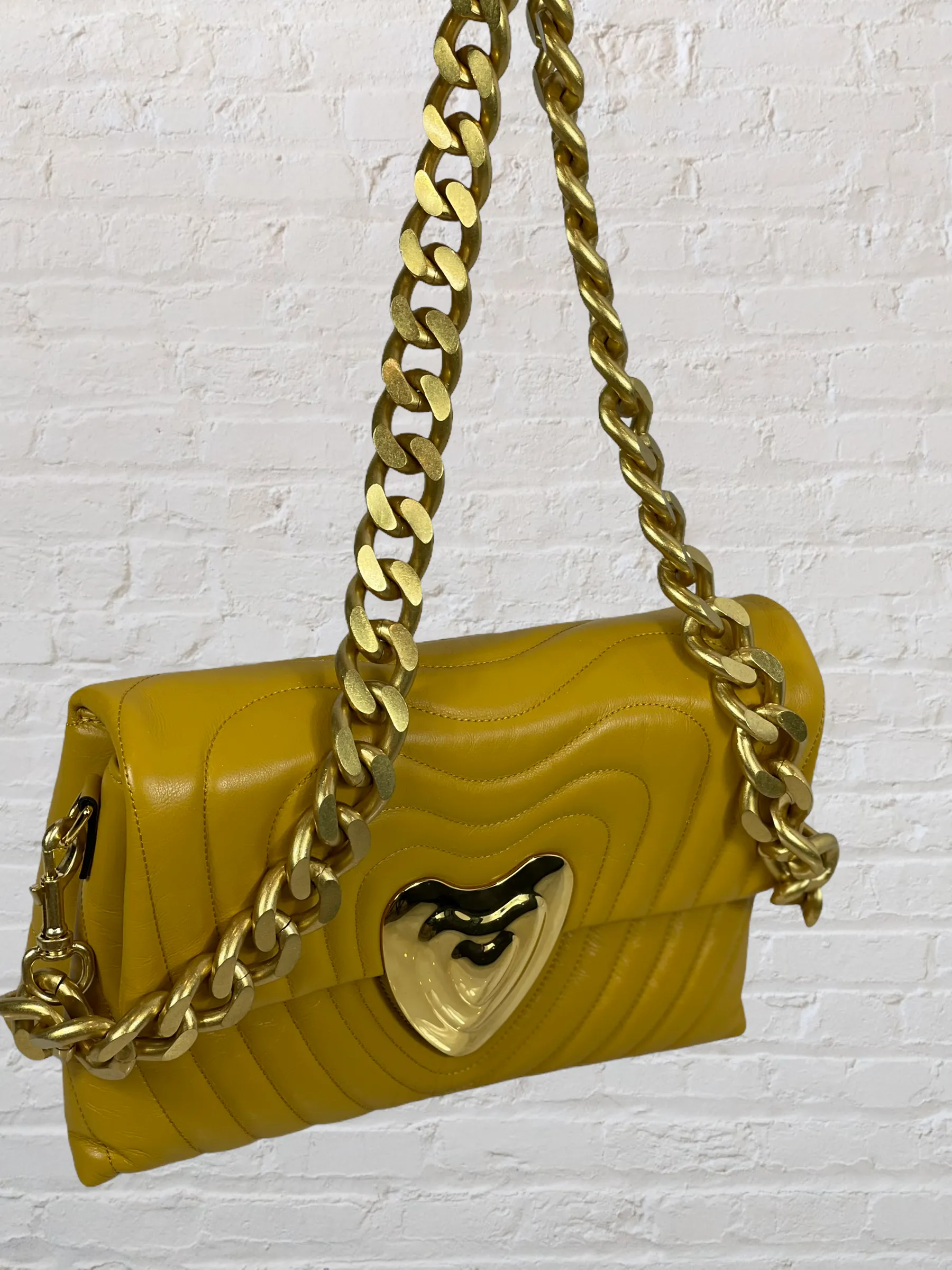 "CUBANO" Chunky Matte Gold Crossbody Chain Strap
