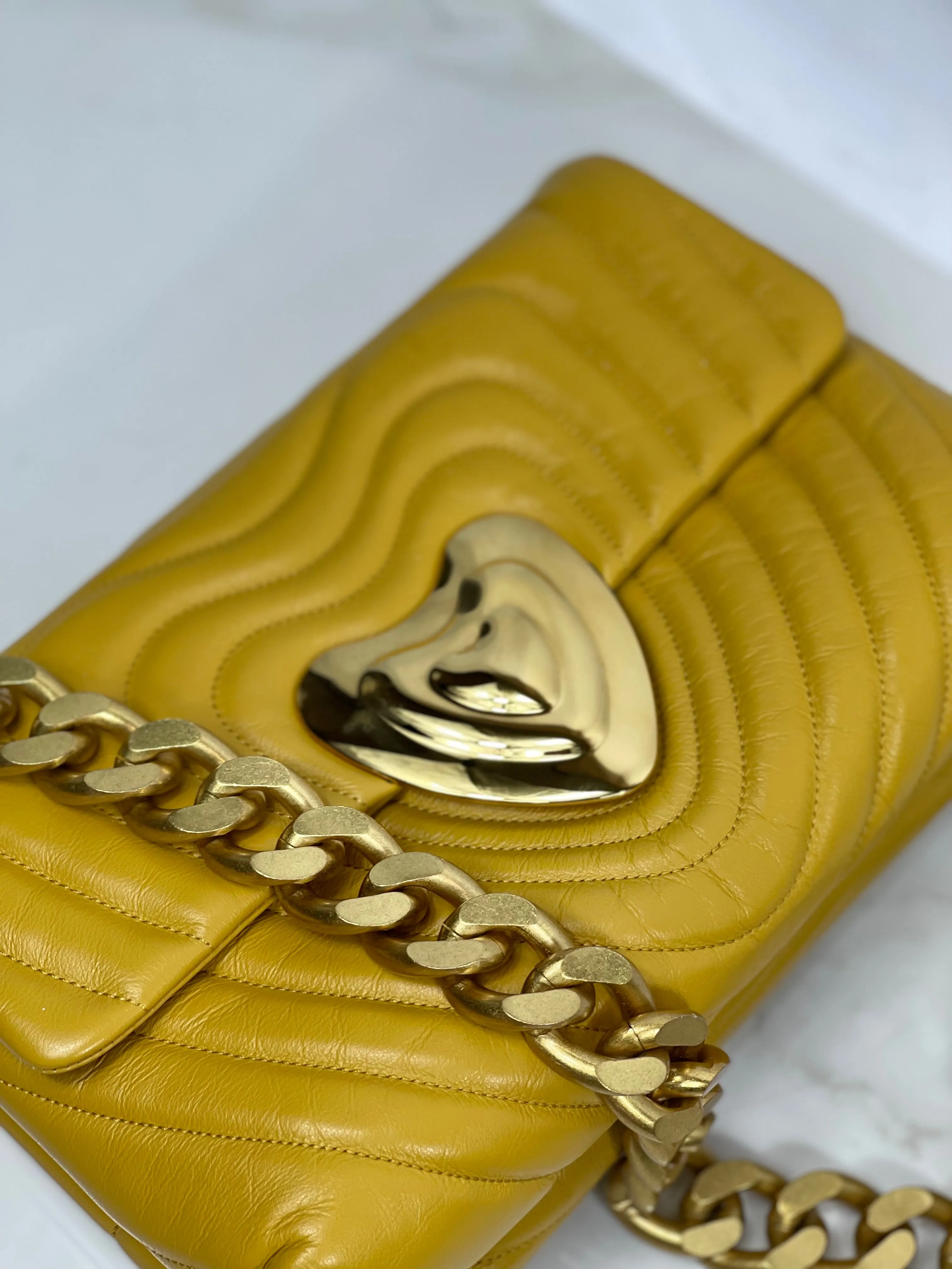 "CUBANO" Chunky Matte Gold Crossbody Chain Strap