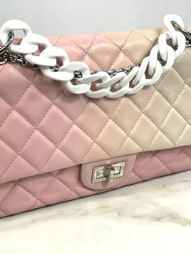 "MARSHMALLOW” Matte Acrylic Top Handle Chain 12"