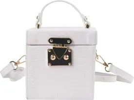QZUnique Women's Square Box Handbag PU Cube Crossbody Shoulder Bag Wedding Clutch Bag Purse