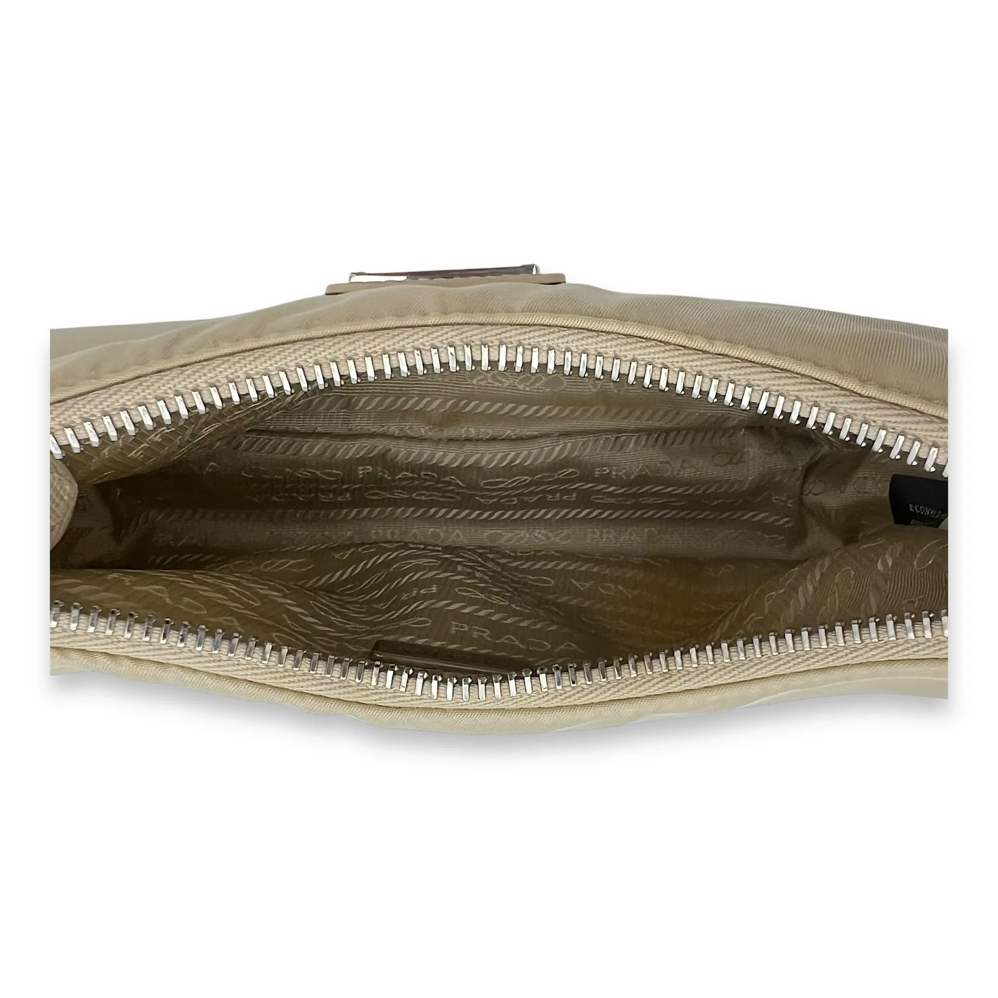 Re-Edition 2005 Shoulder Bag Beige in Nylon, Silver hardware