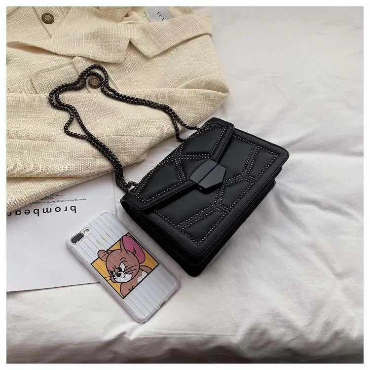 Rivet Chain Small Shoulder Bag with Studs