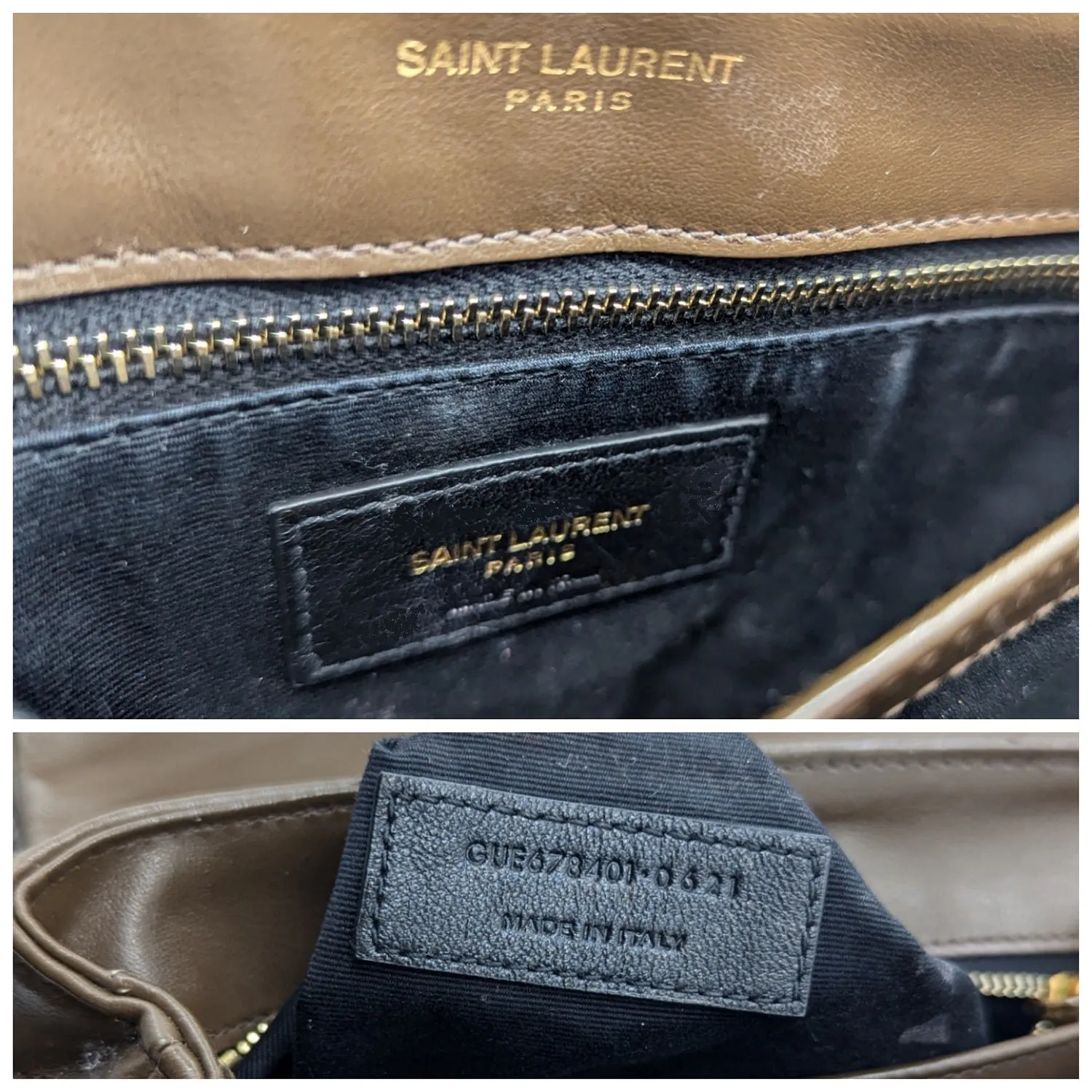 Saint Laurent Brown Toy Loulou Matelassé Crossbody