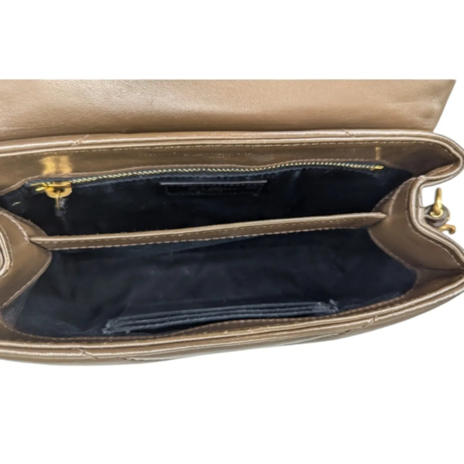 Saint Laurent Brown Toy Loulou Matelassé Crossbody