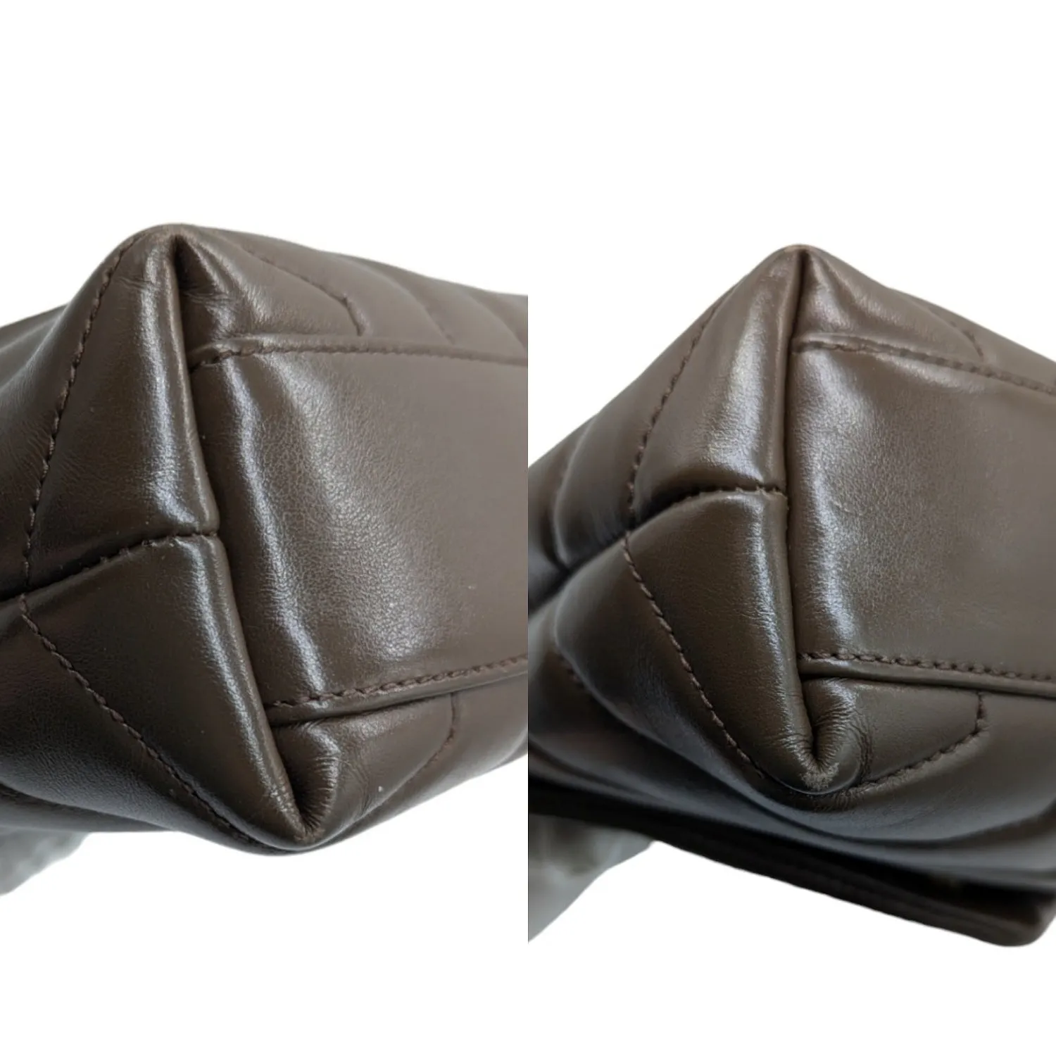 Saint Laurent Brown Toy Loulou Matelassé Crossbody