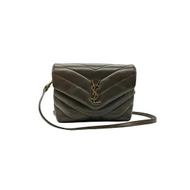 Saint Laurent Brown Toy Loulou Matelassé Crossbody