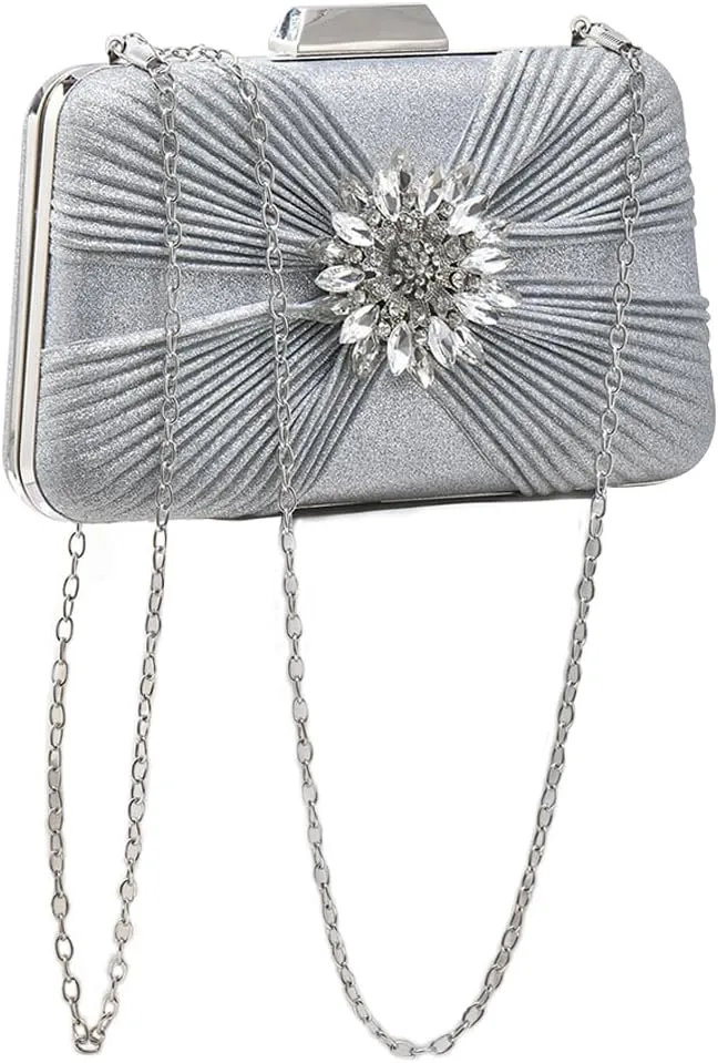 Sequin Evening Bag for Women Sparkly Rhinestone Clutch Bag Bridal Wedding Purse Glitter Crystal Shoulder Bag