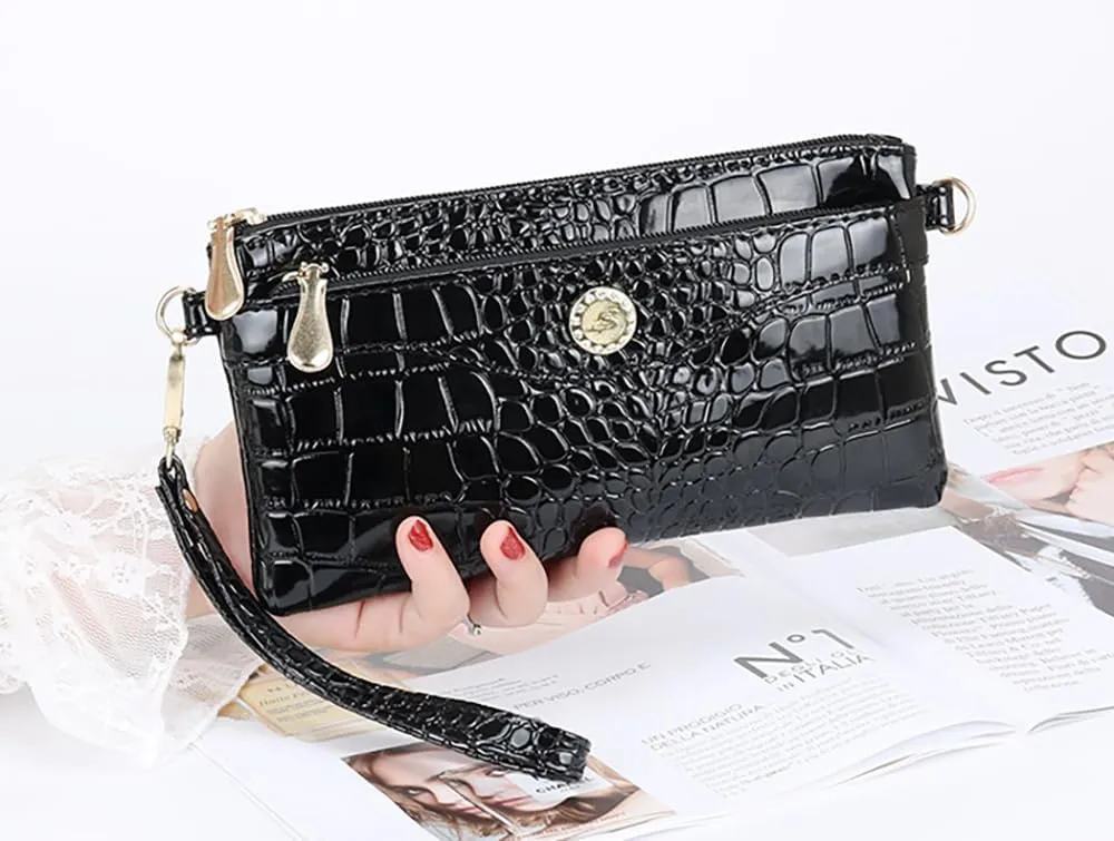 Small Shoulder Bag for Women Wallets for Women with 2 Straps(Shoulder and Wristlet Straps)