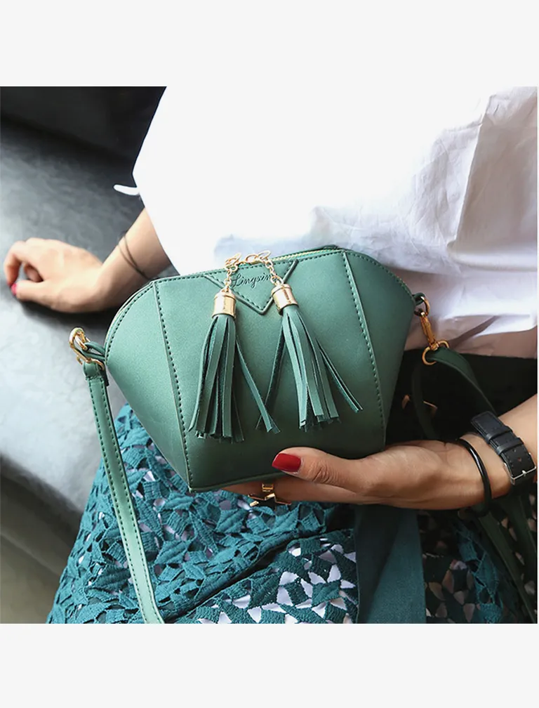 Solid Mini Saddle Evening Purse