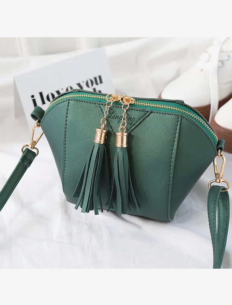 Solid Mini Saddle Evening Purse