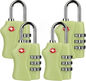 TSA Security Combination Lock Suitcase Luggage Bag Code Lock Padlock (4 Pack Green)