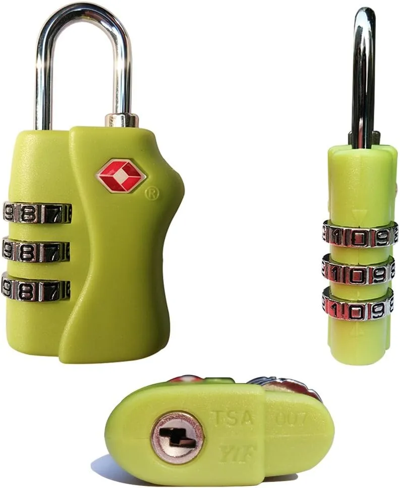 TSA Security Combination Lock Suitcase Luggage Bag Code Lock Padlock (4 Pack Green)
