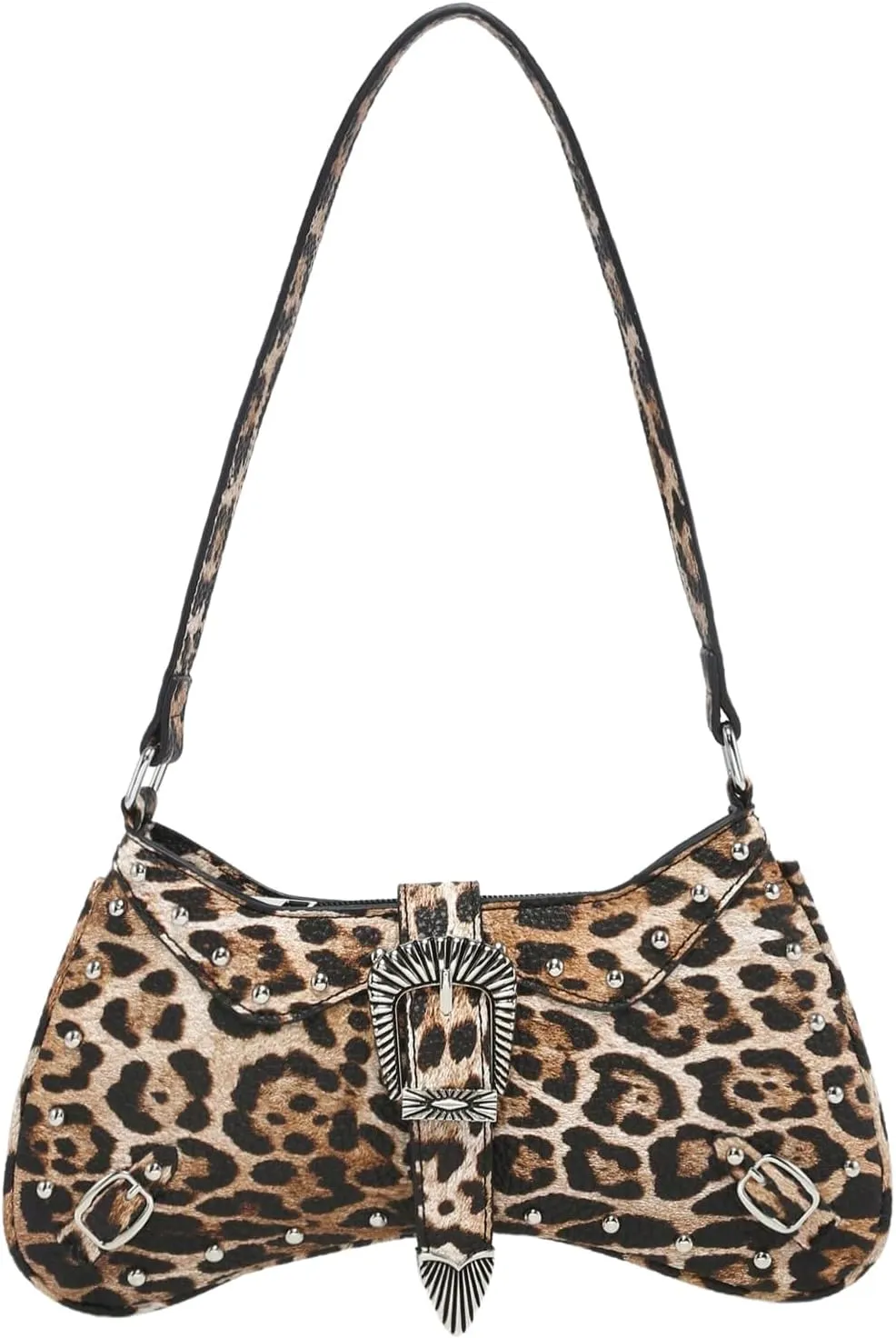 Verdusa Women's Y2K Vintage Rivet Bag Western Top Handle Leather Shoulder Bag