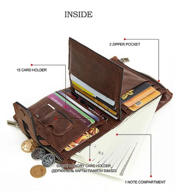 Vintage Solid RFID Card Holder