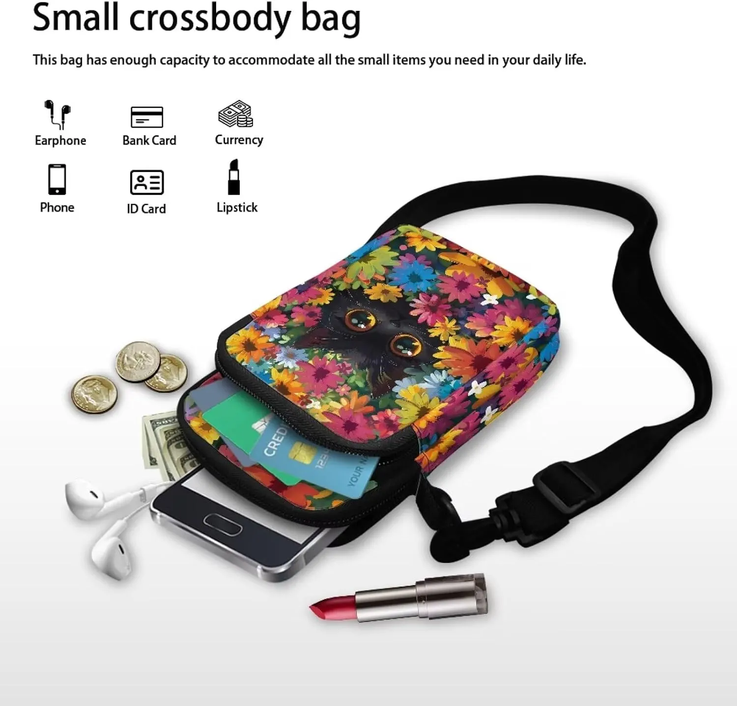 Womens Crossbody Bag Cell Phone Purse Wallet Small Shoulder Handbag Travel Sports Gym Bag
